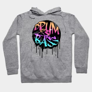 DRUM AND BASS  - Graffiti Paint Drip (blue/orange/purple) Hoodie